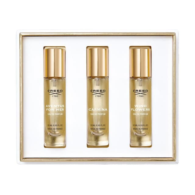 CREED 3 * 0.33 EAU DE PARFUM SPRAY SET FOR WOMEN: AVENTUS FOR HER + CARMINA + WIND FLOWERS by CREED